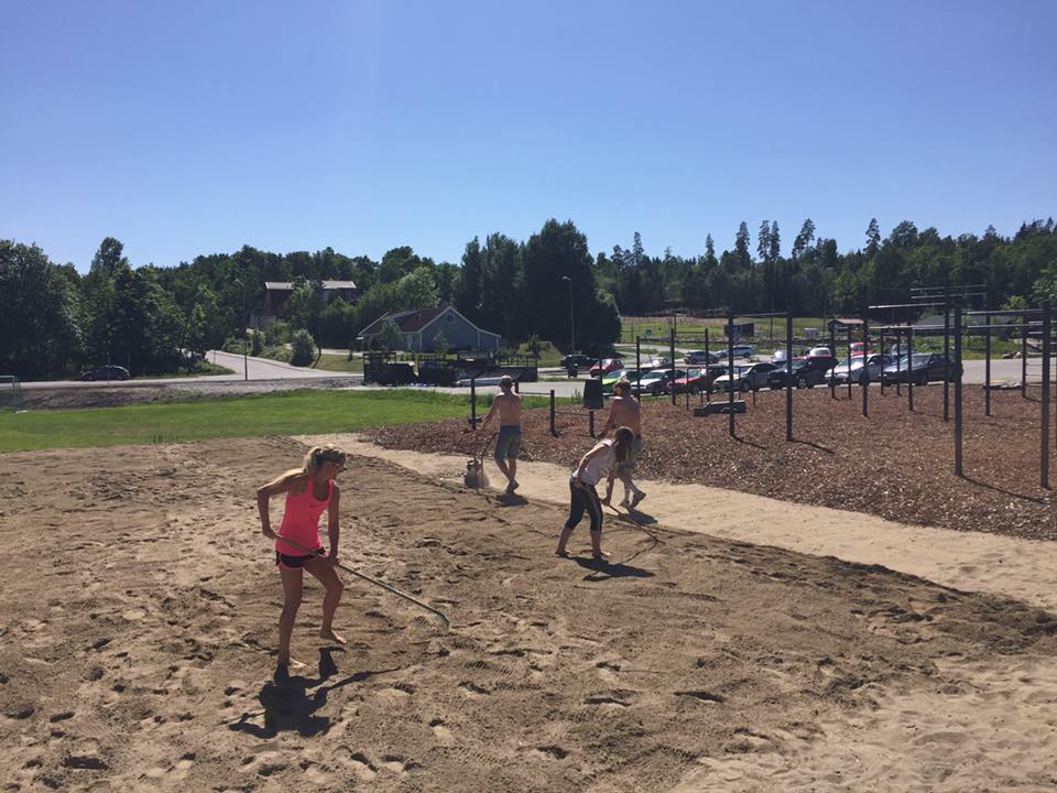 Klart for strandvolley på Skoklefall